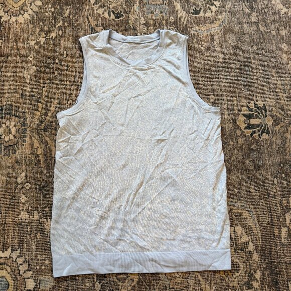 Lululemon Swiftly Breathe Muscle Tank Top Floral Fauna Blue Linen / White - Picture 6 of 9